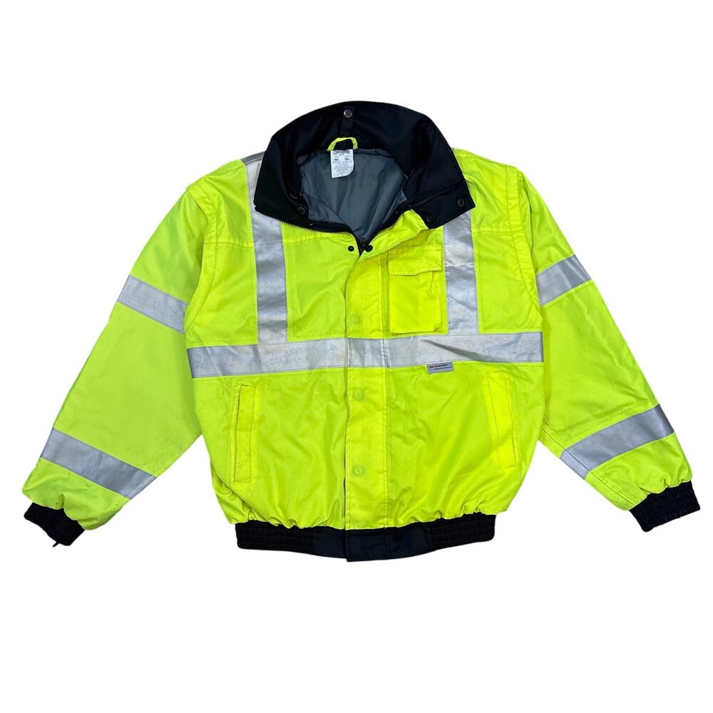 OccuNomix LUX-TJBJ High Visibility 4-Way Bomber Jacket neon yellow workwear L